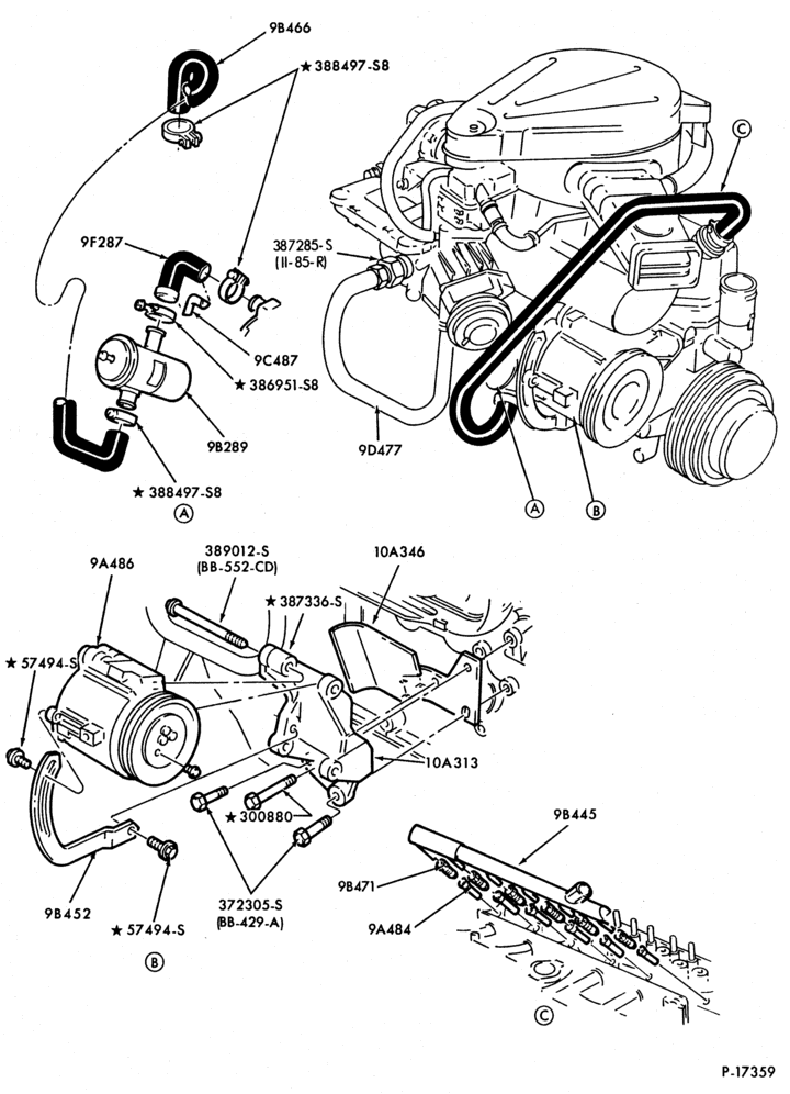 Схема 6 CYL. 4.9L (300 C.I.D.)-GAS-E-F250/350-over 8500# G.V.W.