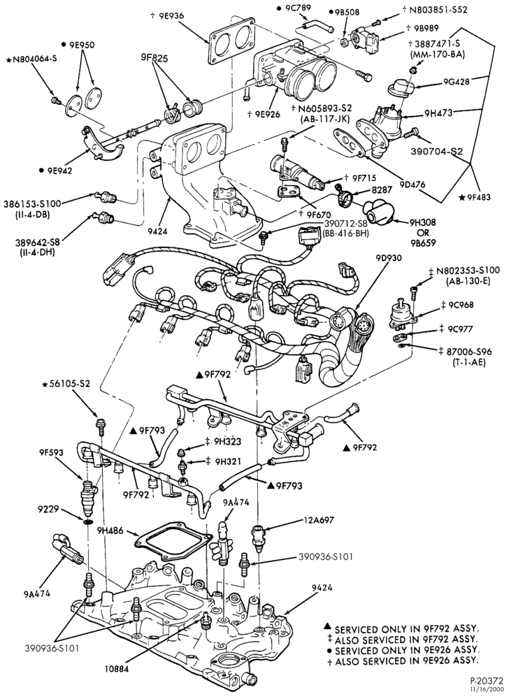 Схема 8 CYL. 7.5L - GAS-Manifold - intake