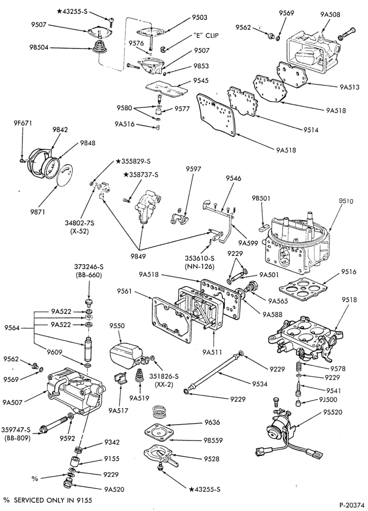 Схема 8 CYL. 5.0L (302 C.I.D.)-Carburetor - Holley 4/B