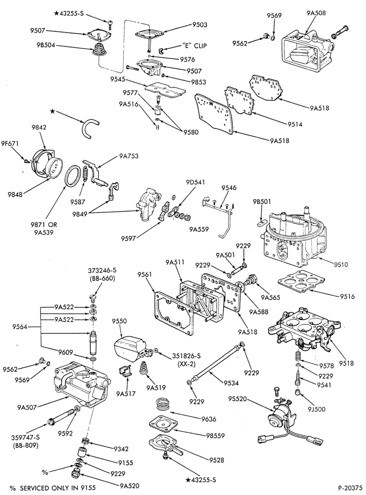 Схема 8 CYL. 5.0L (302 C.I.D.)-Carburetor - Holley 4/B