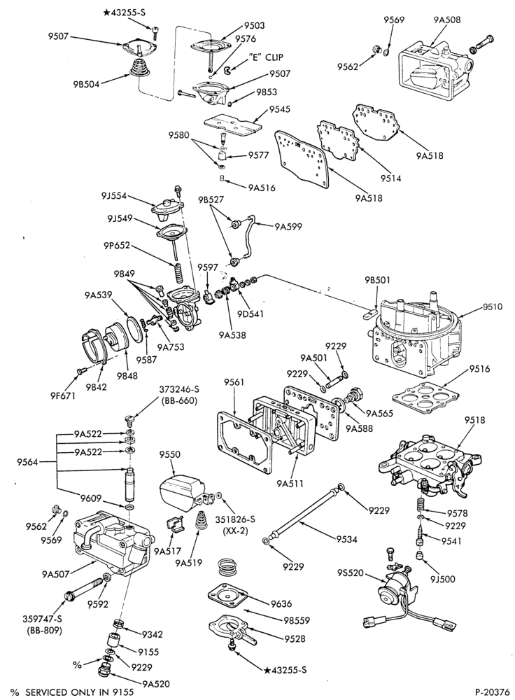 Схема 8 CYL. 5.0L (302 C.I.D.)-Carburetor - Holley 4/B