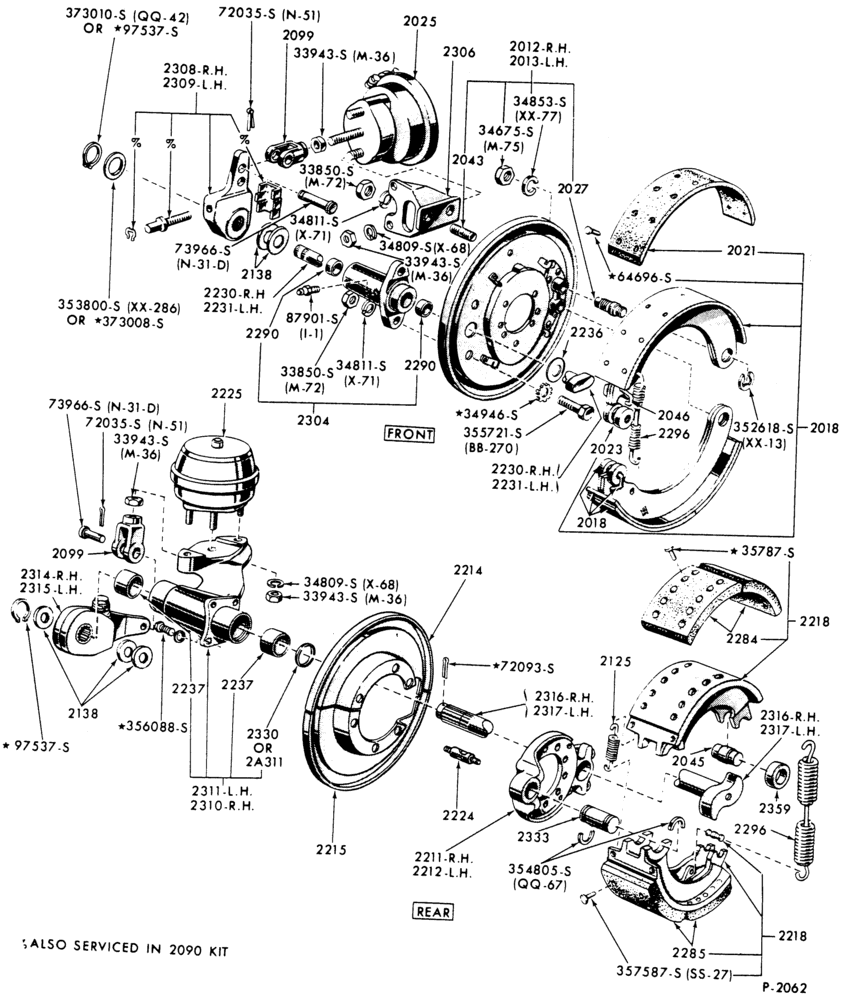 Схема BRAKE WHEEL CYLINDERS-Rear cam air brakes-Eaton-F-FT800