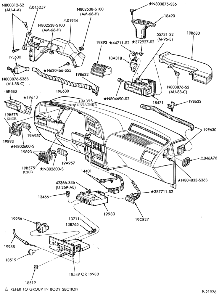 Схема AIR CONDITIONER-Controls and Ducts - integral
