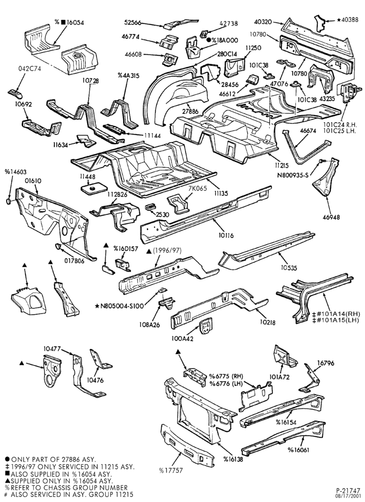 Схема SHEET METAL-63 & 66 - lower body