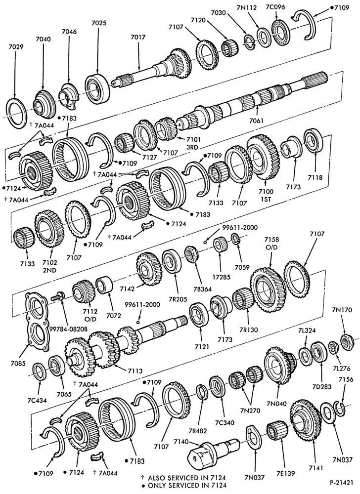 Схема INTERNAL PARTS-(1988/)- gear train-B