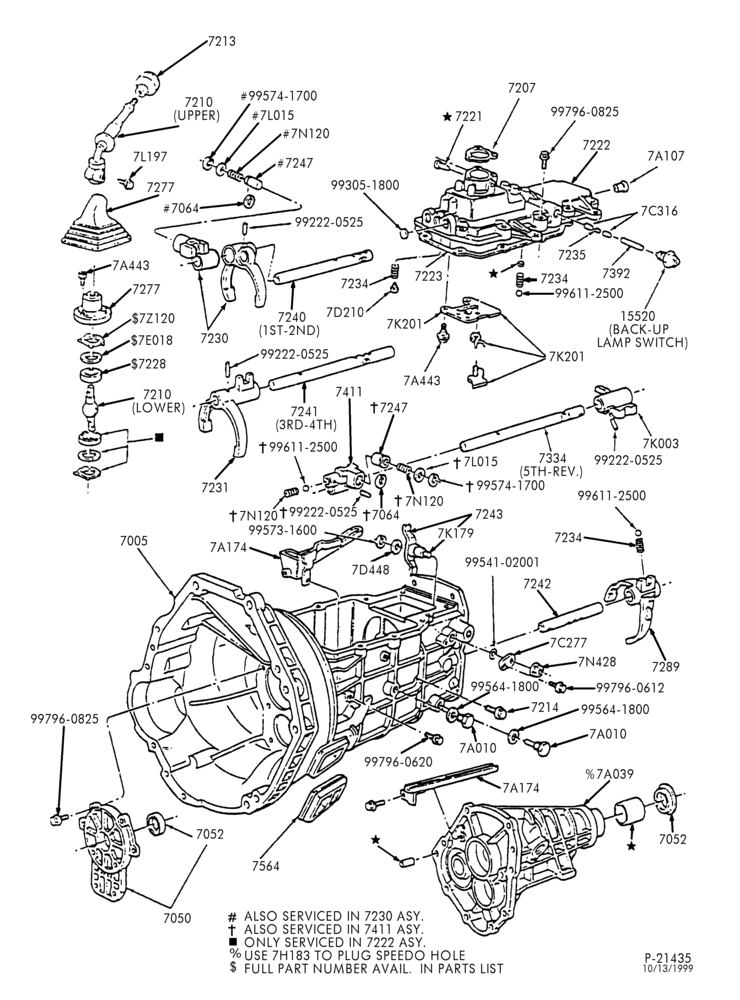 Схема INTERNAL PARTS-(1988/) - Mazda - case, ext. housing-F150/350