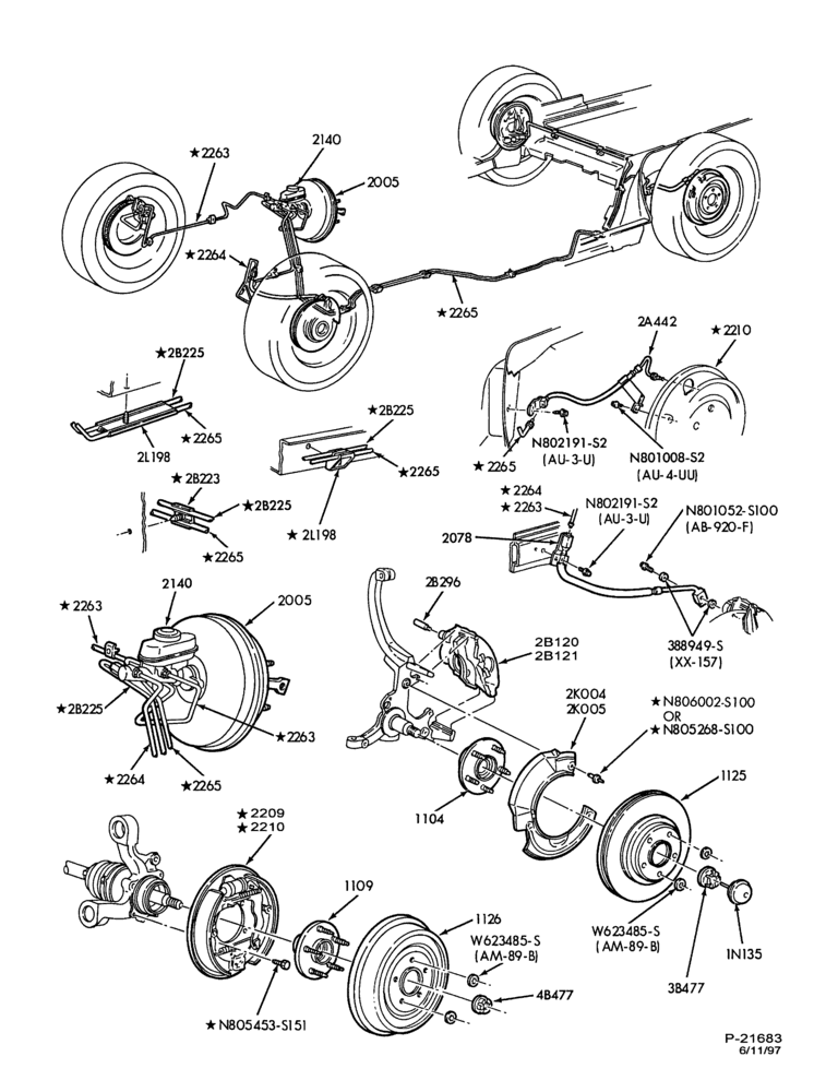 Схема BRAKES-Disc brake system - w/rear drum brake