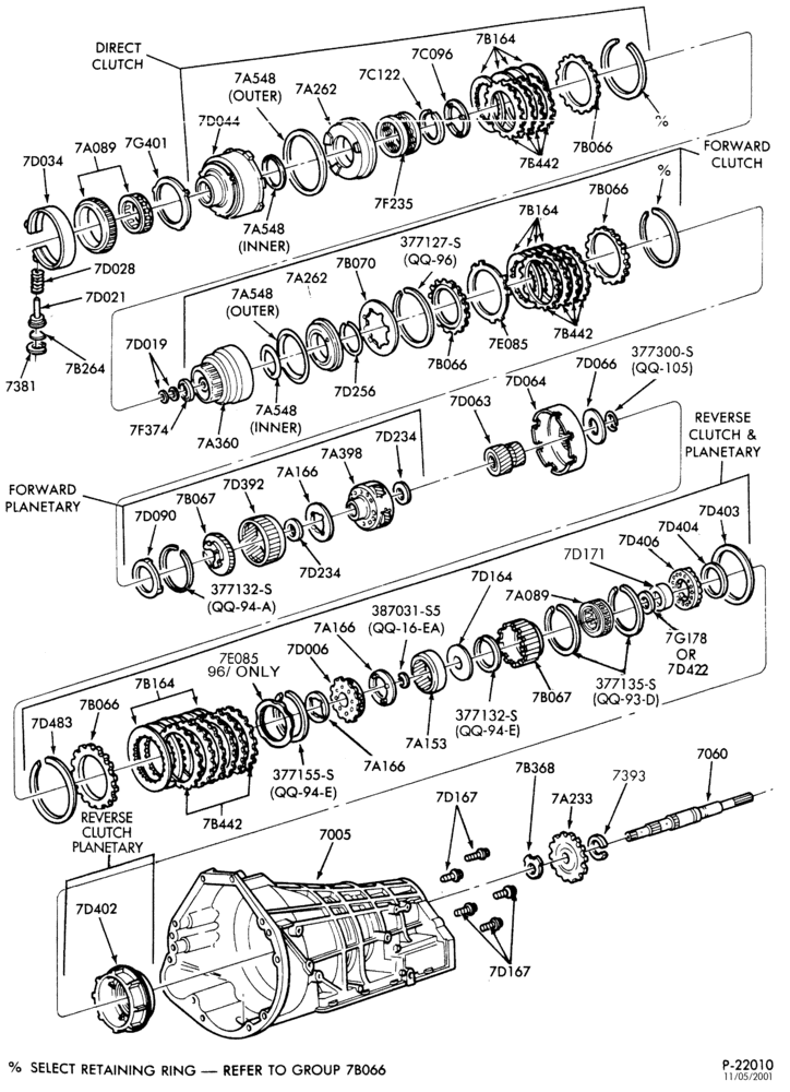 Схема E4OD TYPE TRANSMISSION-INTERNAL PARTS- Page B-E-F250/350,U150,