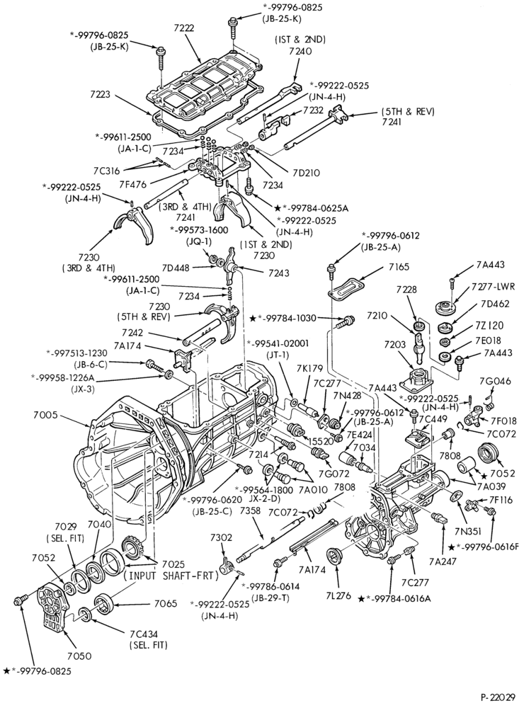 Схема INTERNAL PARTS-5 speed manual trans. - Mazda-RKE - case-5/S