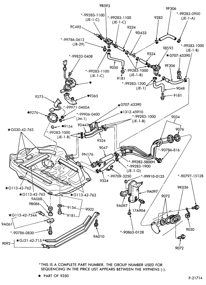 Схема 4 CYL. 2.2L (134 C.I.D.)-Fuel system- Tank installation