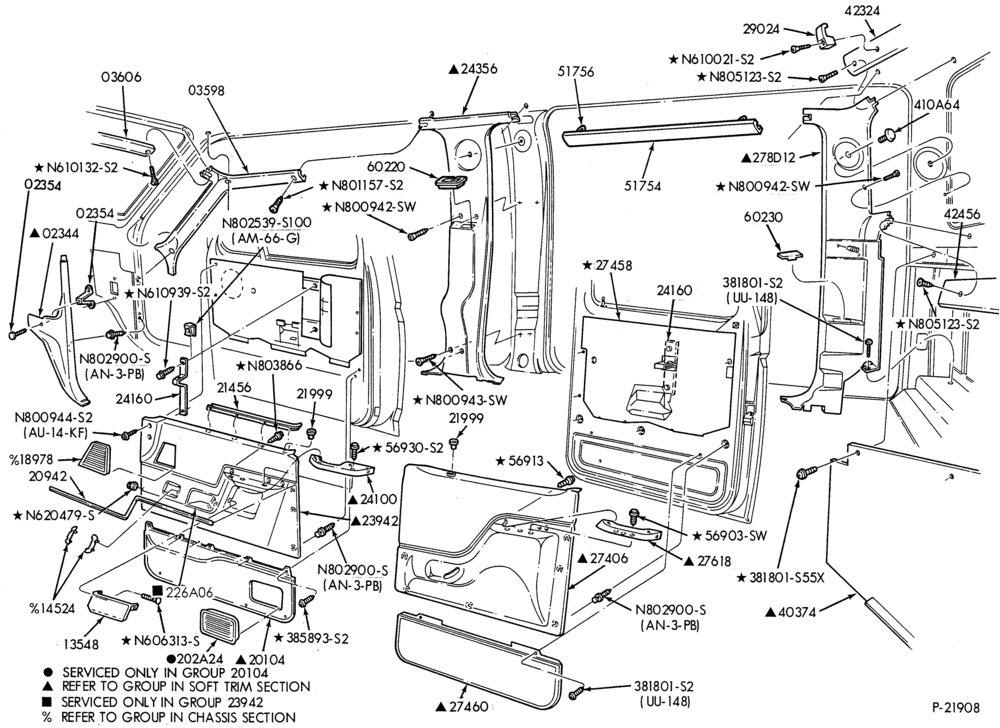 Схема TRIM-Interior trim-F350(Crew Cab)