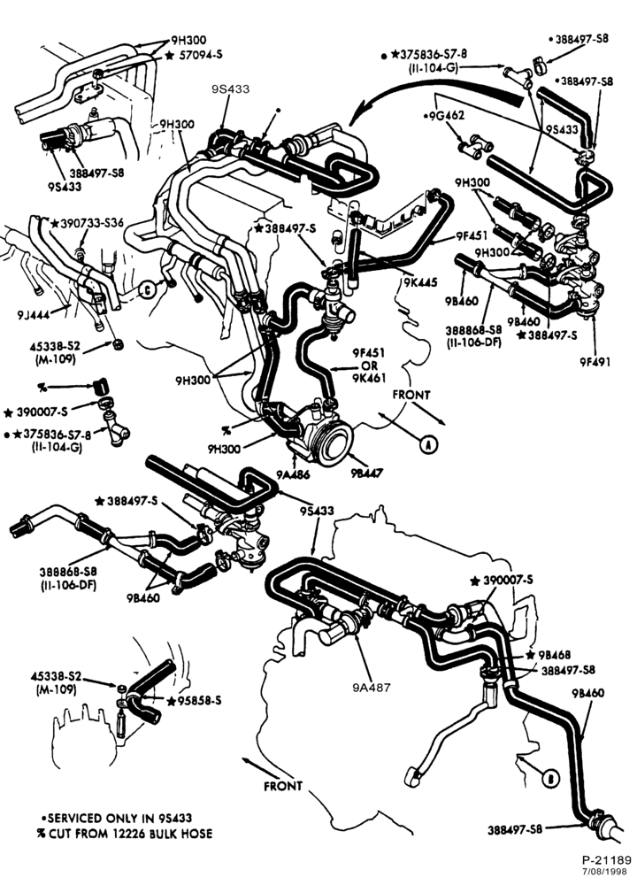Схема 8 CYL. 5.8L-Secondary air injection (air) - E250/350 - over 8500# G.V.W. - Page A