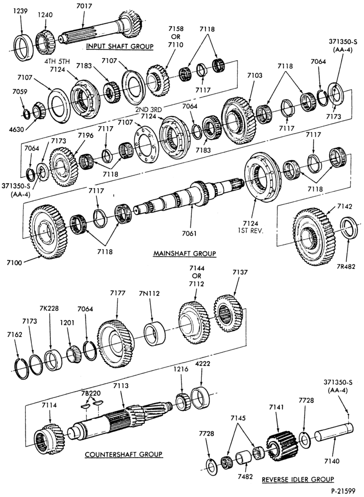 Схема INTERNAL PARTS-(1987/) - Fuller FS-6105 - gear train-F600/800