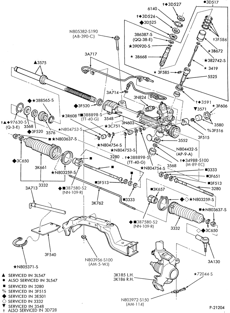 Схема STEERING-Steering gear assy.