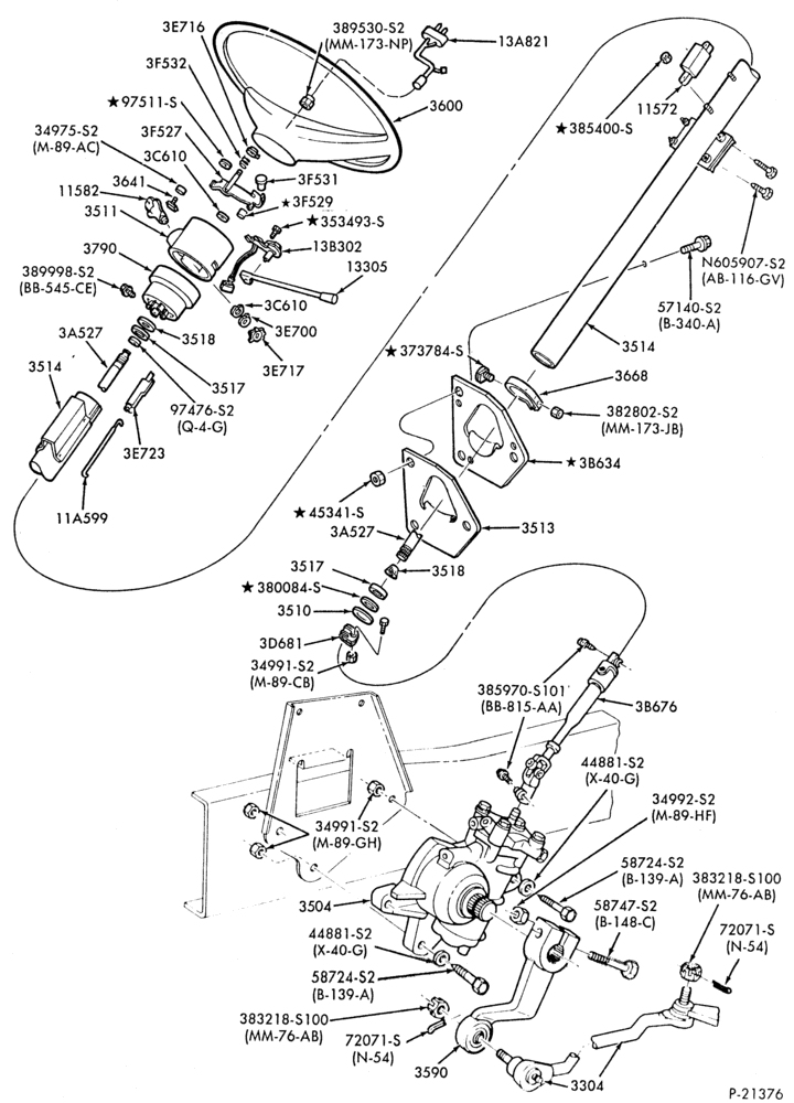 Схема STEERING-Steering column - floor shift - fixed wheel-F59(Stripped Chassis)