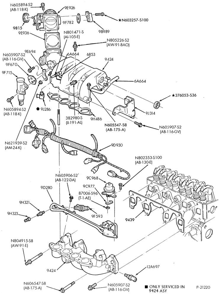 Схема 4 CYL. 2.3L (140 C.I.D.) HSC-injectors & wiring