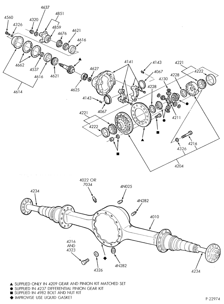 Схема REAR AXLE-Single reduction rear rear axle- RR20145 w/o diff. lock-CLT-FT-LNT-LT-