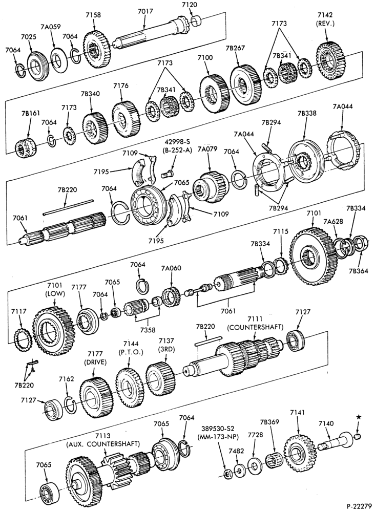 Схема EXTERNAL PARTS-8 speed - Fuller RT7608LL-Case-Gear Train-Page B-F-FT800/900