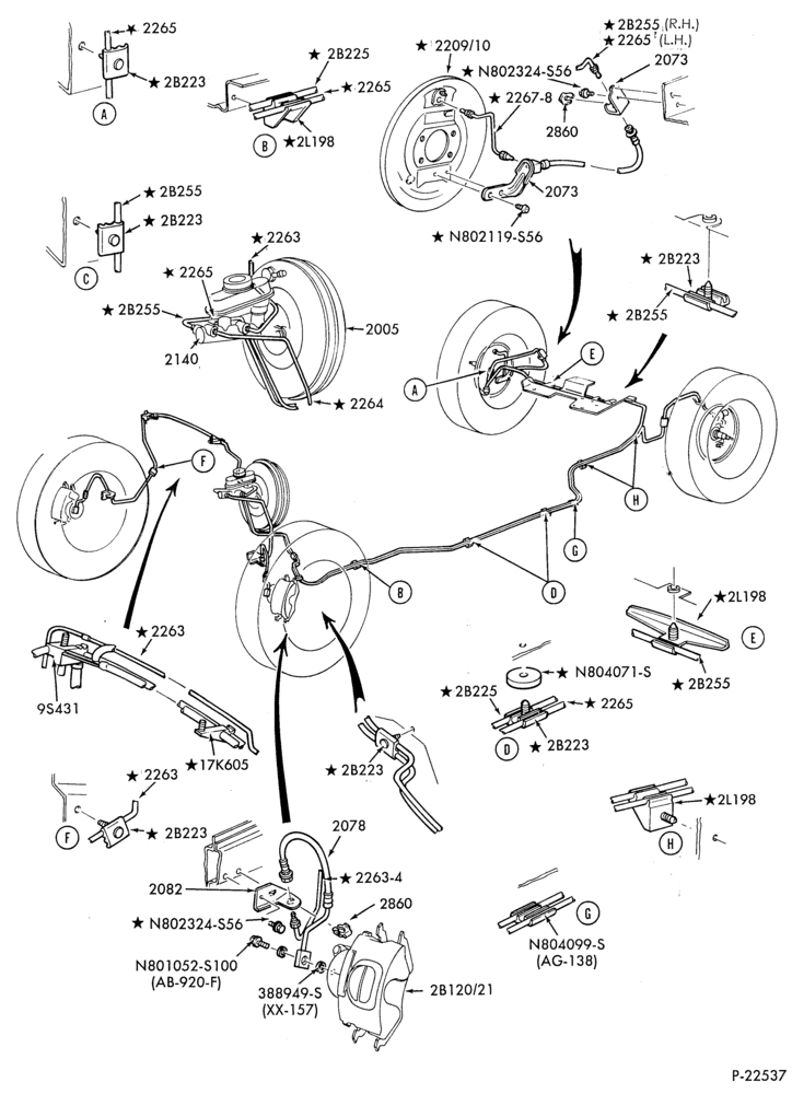 Схема BRAKES-Disc brake system - B/T 74 - w/o anti-lock