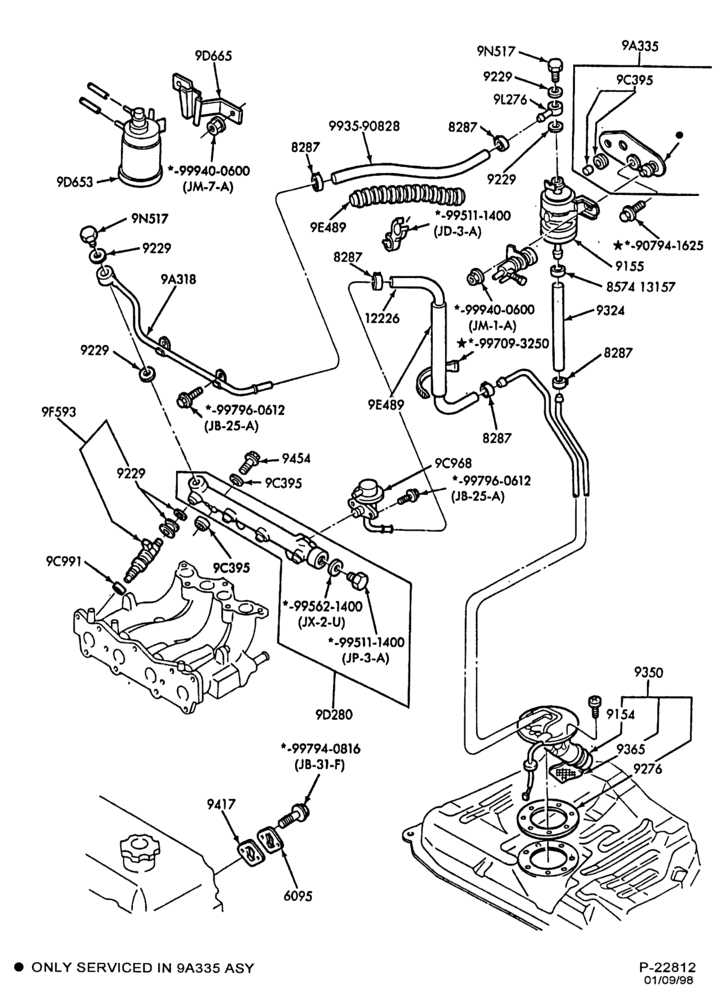 Схема MANIFOLDS, THERMOSTATS & EMISSION PARTS-Fuel system - injectors, filter & related parts