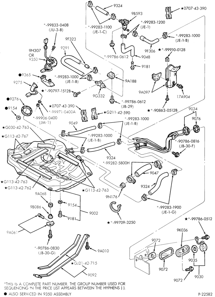 Схема 6 CYL. 3.0L-Fuel system - tank installation