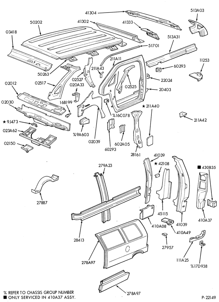 Схема SHEET METAL-Upper body-L.H. side-A-All