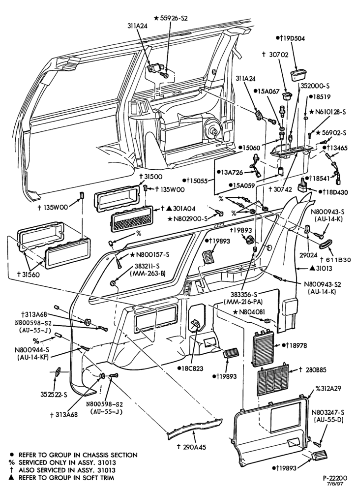 Схема TRIM-Interior trim - Panel - "From 1/89"-Extended Wagon-A