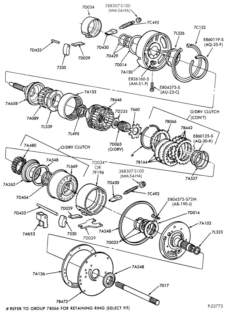 Схема A4LD TYPE - INTERNAL PARTS-A4LD TYPE - clutches, gears, shafts, governor - Page B