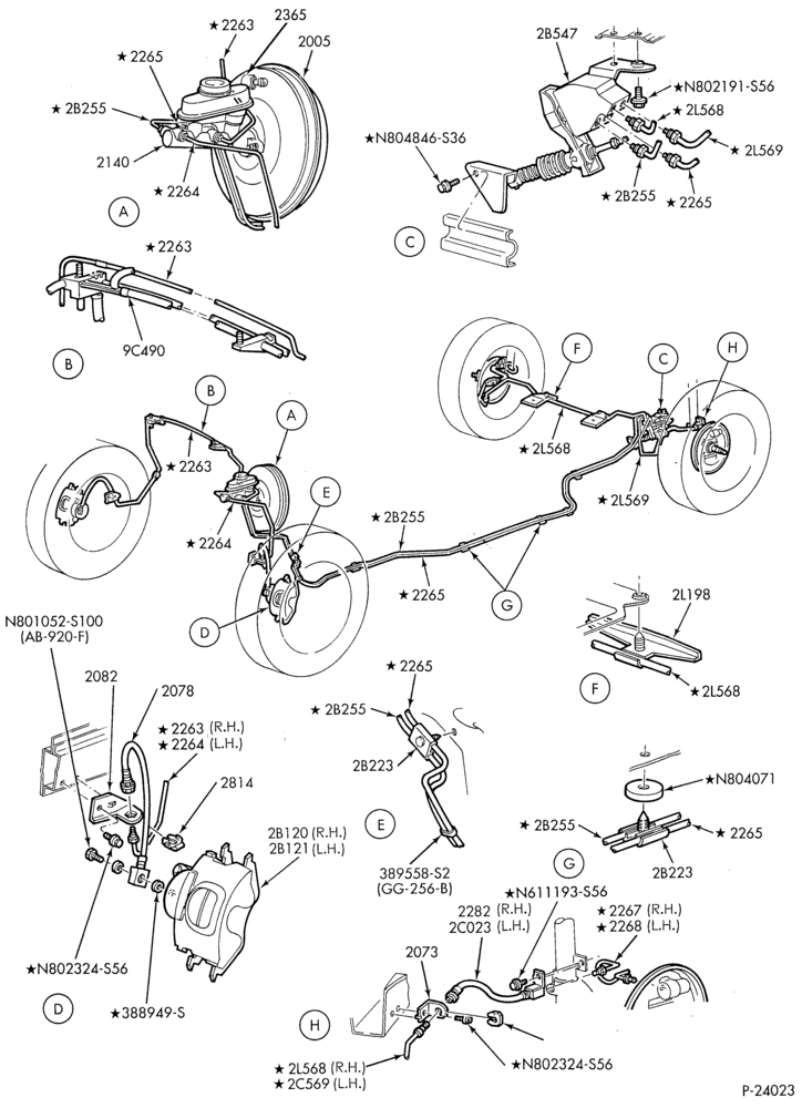 Схема BRAKES-Disc brake system - B/T 54 - w/o anti-lock