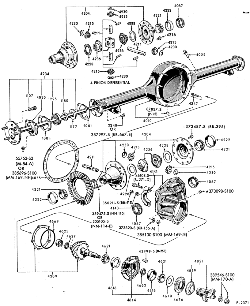 Схема REAR AXLE-REAR AXLE- Ford WEV - non-locking-E100/150