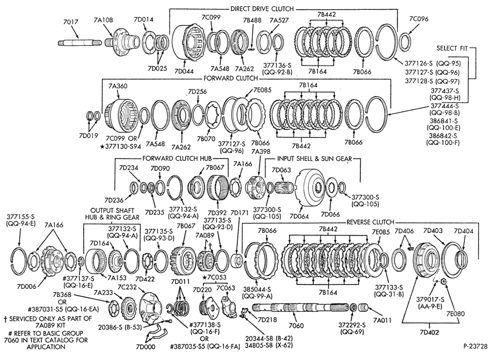 Схема C6 TYPE TRANSMISSION-Clutches, gears and shafts-E-F-U100/350