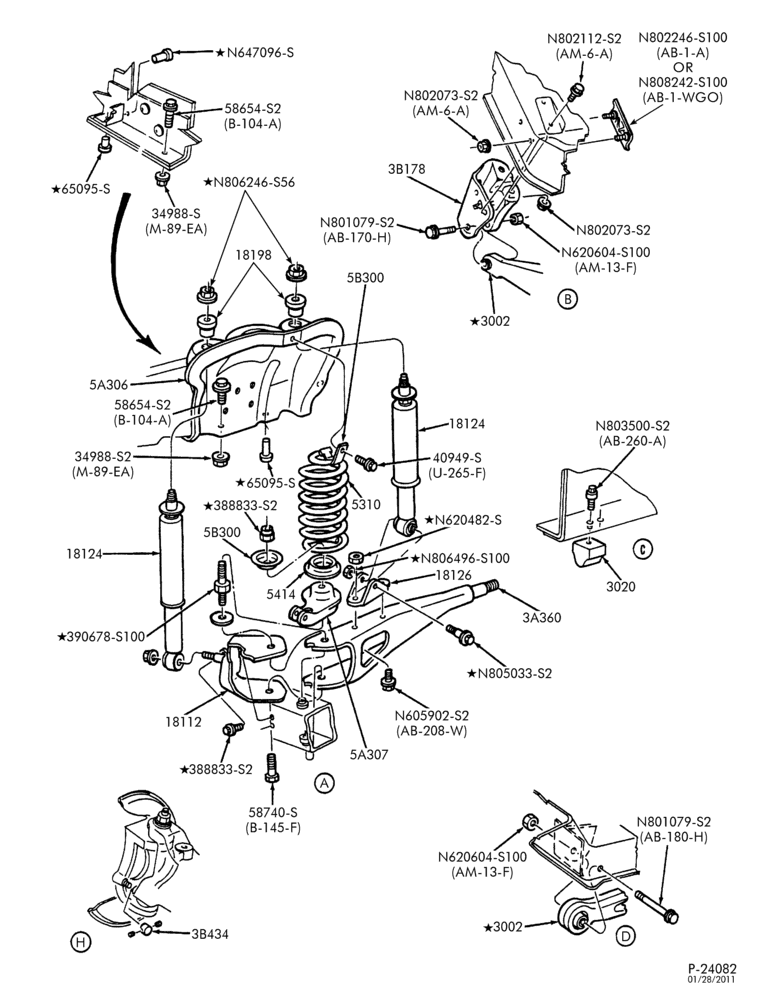 Схема FRONT SUSPENSION-Front suspension - dual shock - Page B-U150