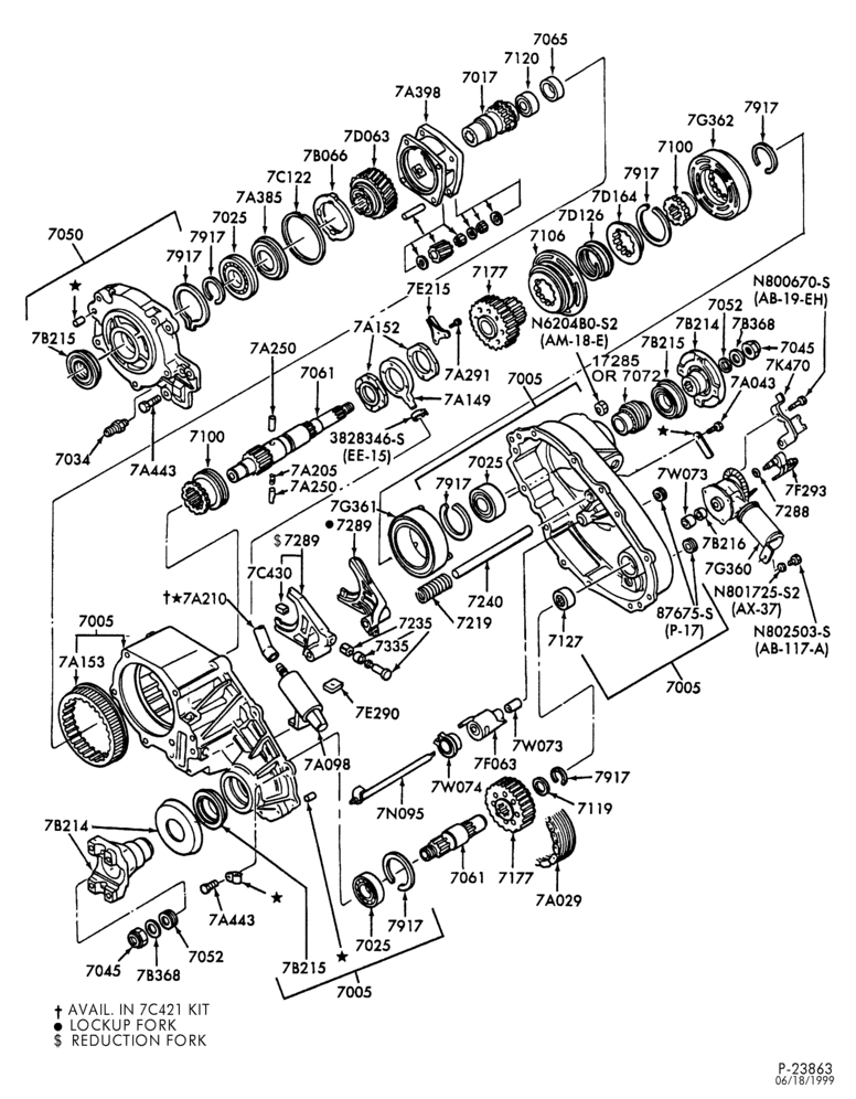 Схема Раздаточная коробка (4WD) — РК Warner 1354 Part-Time, электропереключение — 4x4 — B