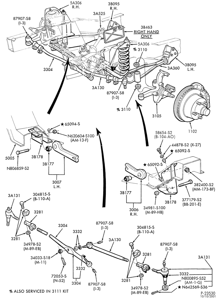 Схема FRONT SUSPENSION-(1988/) - Page A-E250/350