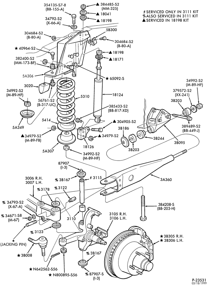Схема FRONT SUSPENSION-(1988/) - Page B-E250/350