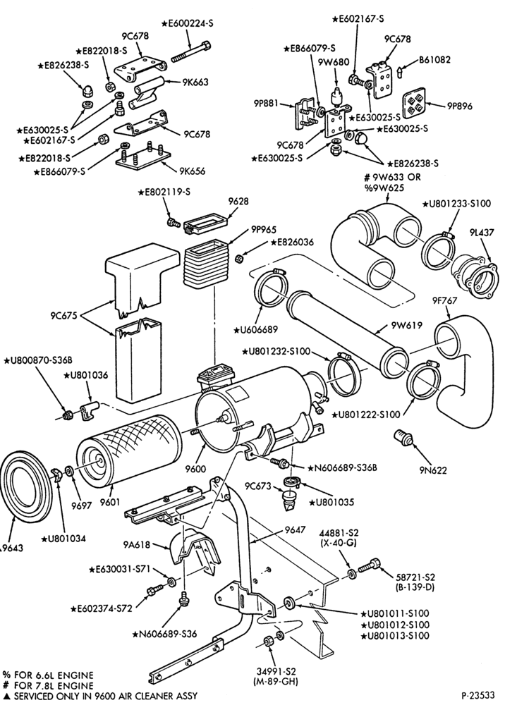 Схема 6 CYL. 6.6L (401 C.I.D.) AND 7.8L (474 C.I.D.) DIESEL-CF-CFT600/800(1987/)