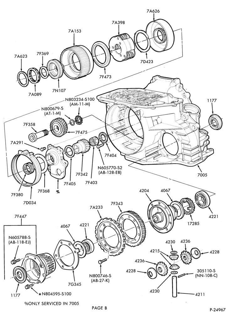 Схема ATX TYPE - INTERNAL PARTS-ATX TYPE - clutches, gears, shafts, extension & related parts - Page B