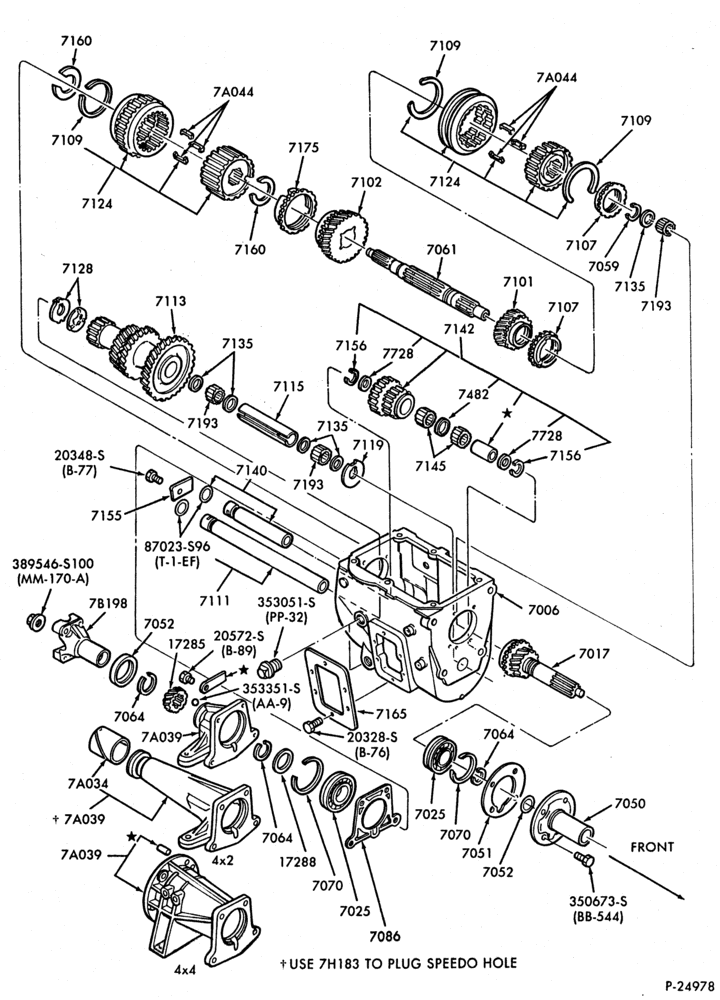 Схема GEARSHIFT MECHANISM-4 speed M/T - Warner Gear T18-U150