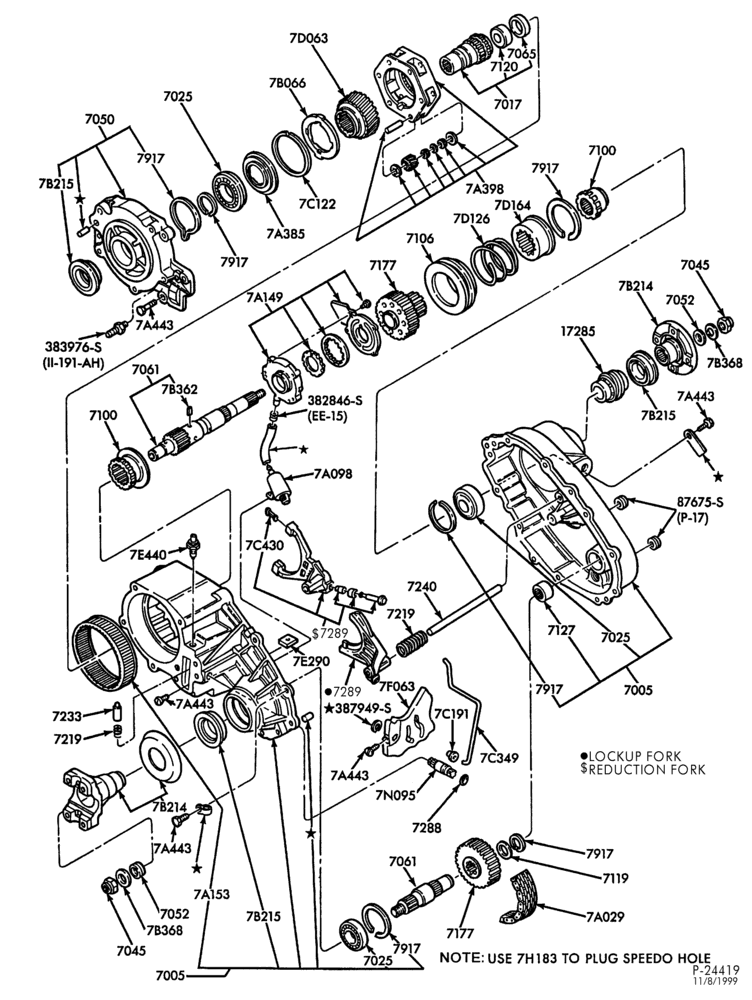 Схема Раздаточная коробка (4WD)-Part time - Warner - manual shift - Warner 1354 - 4x4-R