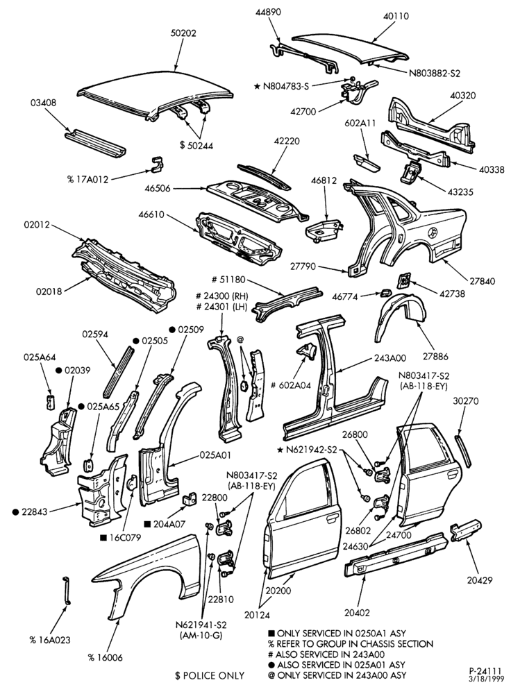 Схема SHEET METAL-54 - upper body - Ford