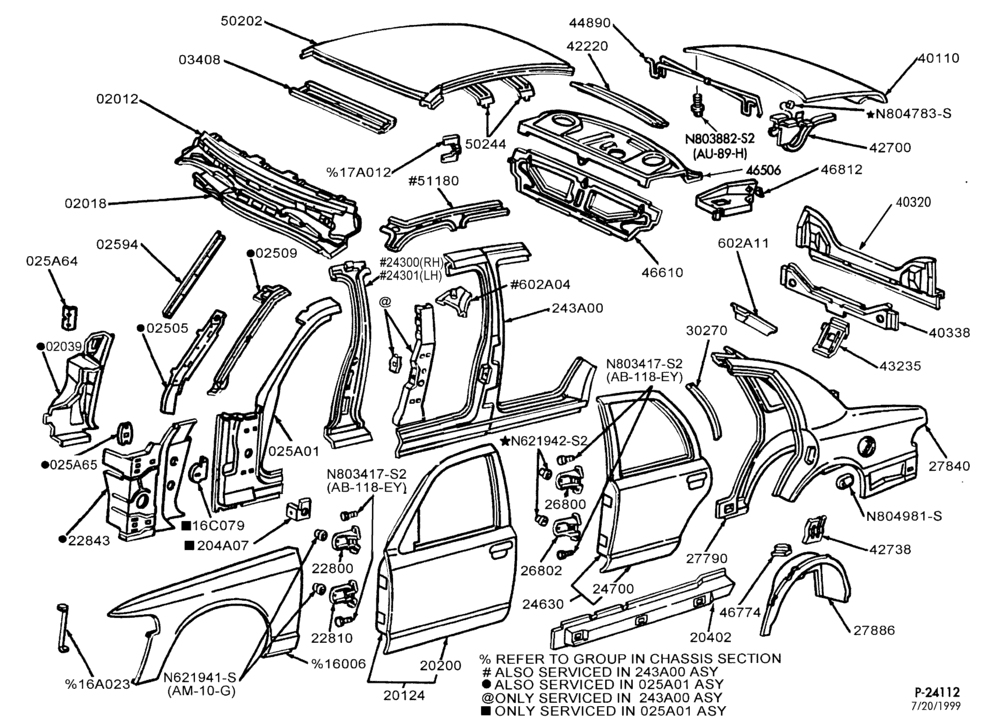 Схема SHEET METAL-54 - upper body - Mercury