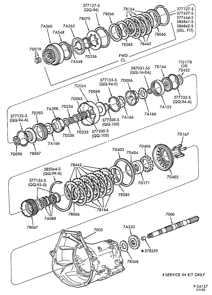 Схема C6 TYPE-INTERNAL PARTS - Clutches, gears & shafts - Page B-U150