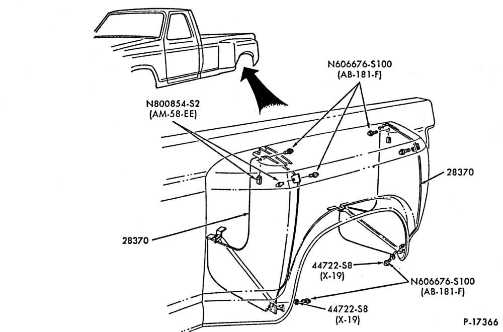 Схема BACK-OF-CAB EQUIPMENT-Splash shield (rear)-w/dual rear wheels-F350