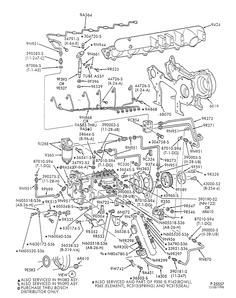 Схема 6 CYL. 6.6L & 7.8L DIESEL-Fuel injection, nozzles, piping and related parts