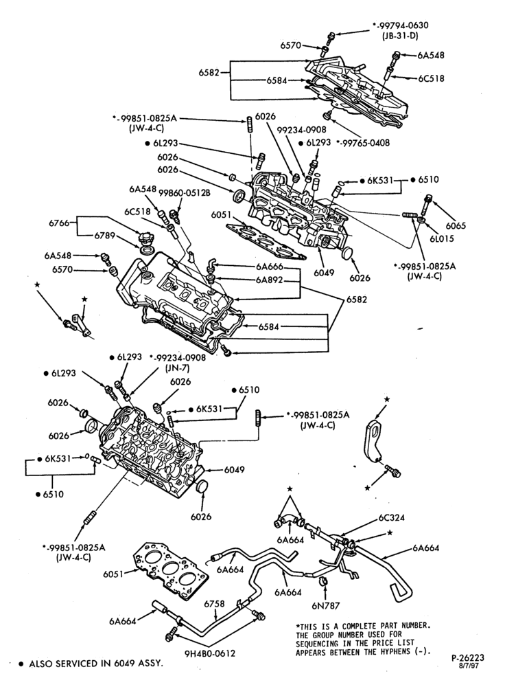 Схема 6 CYL. 2.5L - DOHC-Cylinder head, valves and related parts