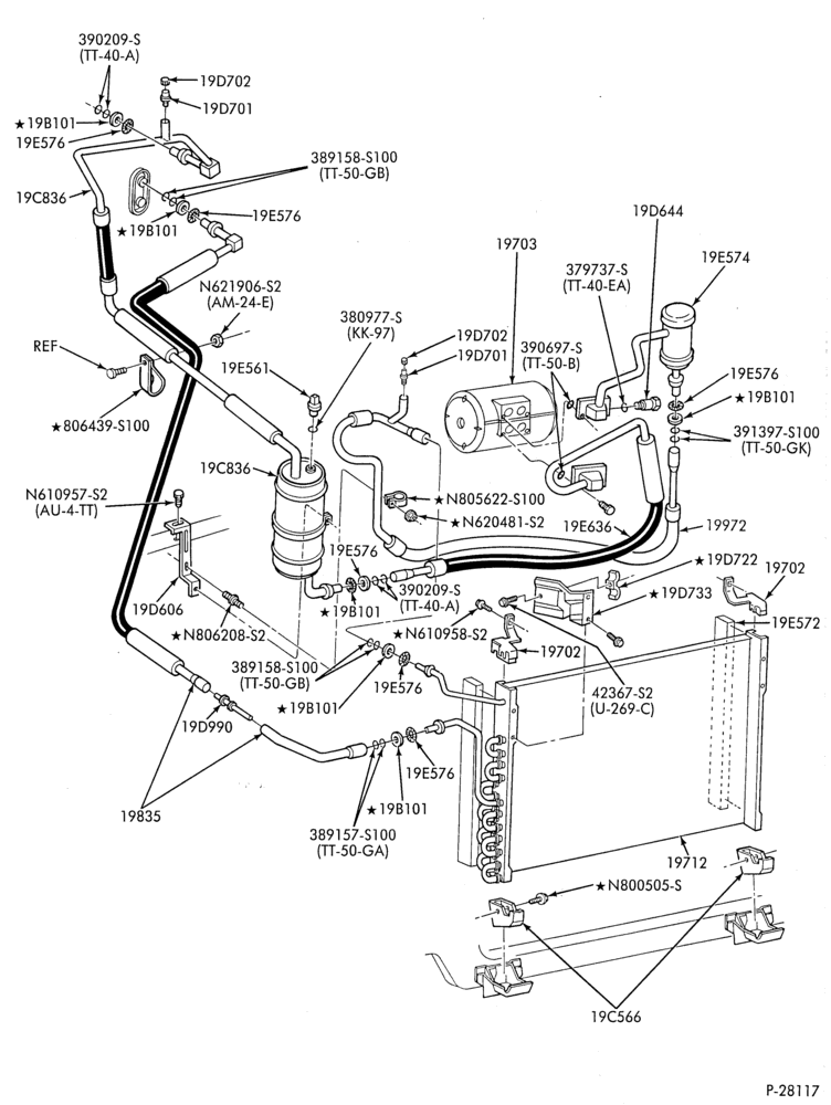 Схема AC HOSES & TUBES-6 cyl. - 3.0L - SHO-E