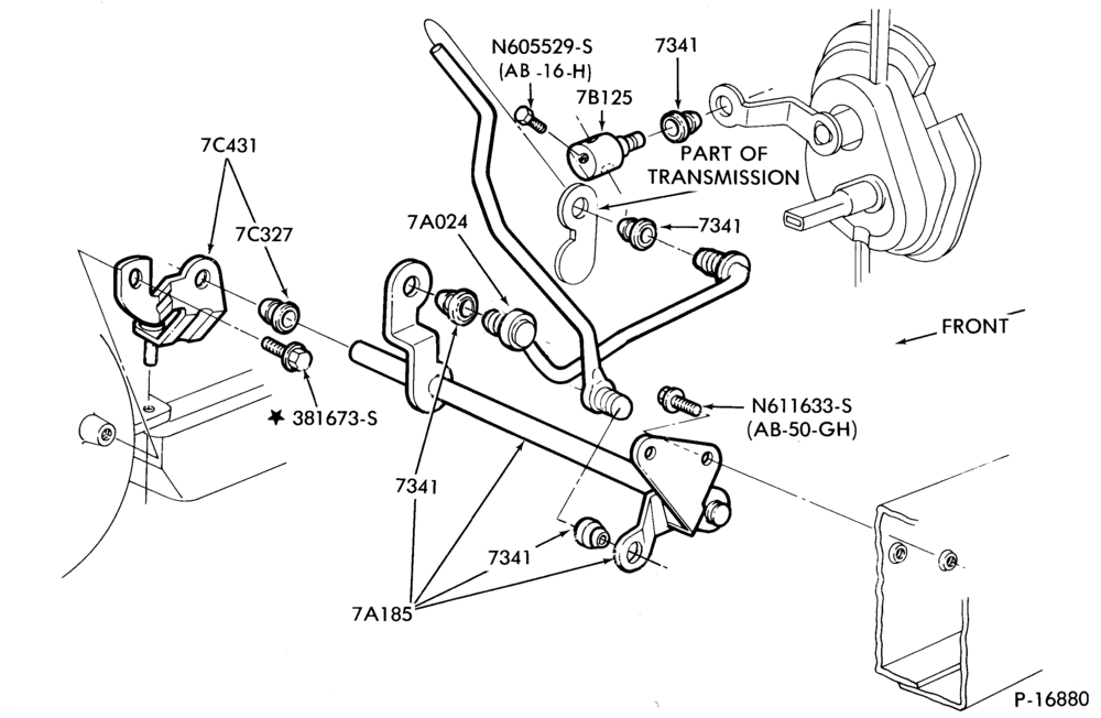 Схема AOT TYPE - EXTERNAL PARTS-- transmission shift controls-A,MA,D,K