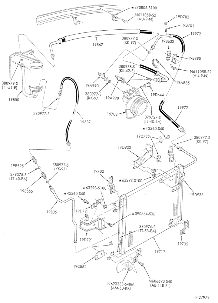 Схема AC HOSES & TUBES-8 cyl. - 5.0L - pre-charged-F & U