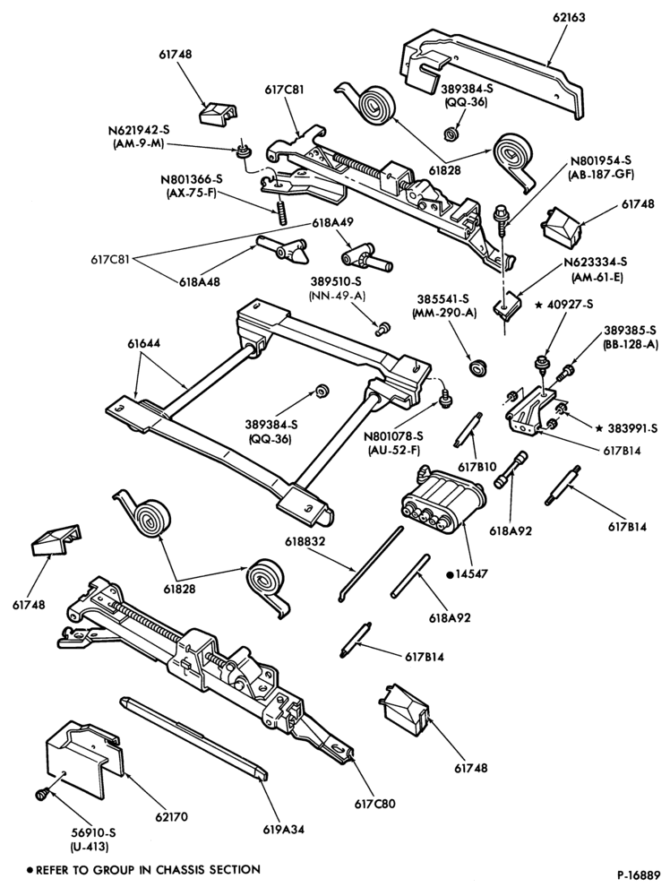 Схема SEATS AND SEAT BELTS-Front seat parts - split bench  - lower half - power- (Hancock Design)