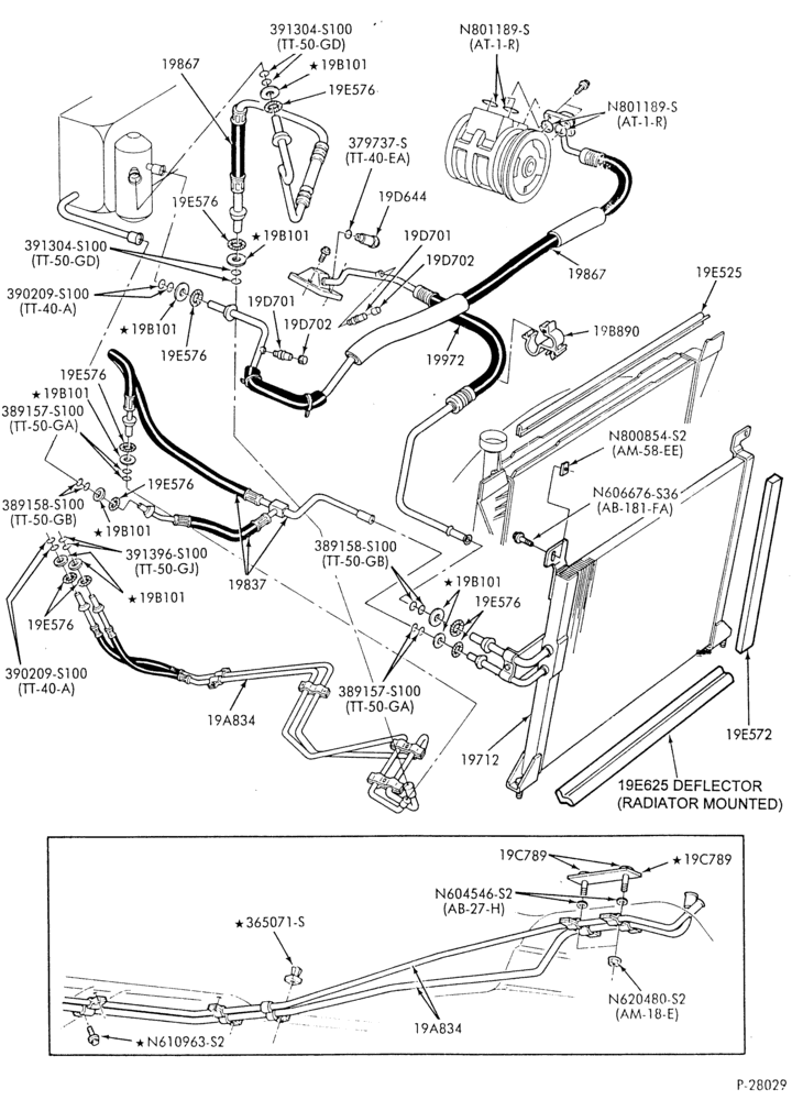 Схема AC HOSES & TUBES-6 cyl. - 2.8L-A